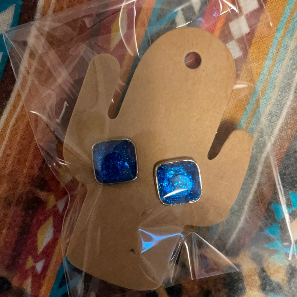 New Druzy Earrings Blue  Buy 1 Get 1 free 10mm